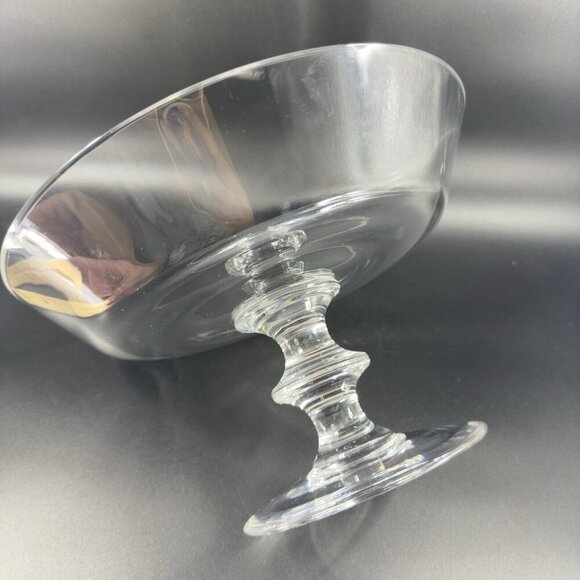 Val St Lambert State Tall Crystal Clear Glass Compote Footed Centerpiece Bowl - Picture 9 of 11
